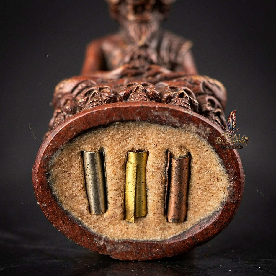 🪬 Ruesi Pu Chao Saming Phrai Red Bronze Amulet – Luang Ta Or, Wat Chong Khae (B.E. 2568), 2.9 × 2.0 cm Wealth, Fortune & Charisma Talisman Thai Blessing Co By RURUECHA