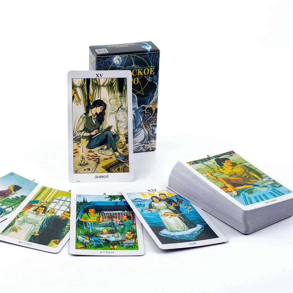 🌿 Russian Pagan Tarot Deck – Intricate 78-Card Set Featuring Mythical and Spiritual Visions for Deep Divination and Social Fun