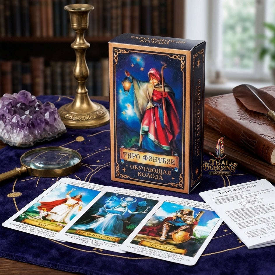 ✨ ТАРО ФЭНТЕЗИ Russian Version Tarot Cards: Fantasy Tarot Deck with Guide Book for Divination & Fortune Telling Card Game Thai Blessing Co By RURUECHA
