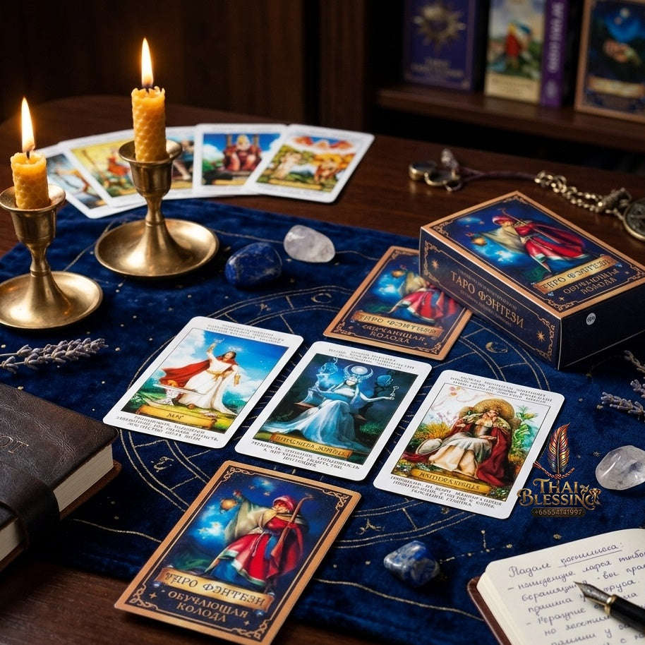 ✨ ТАРО ФЭНТЕЗИ Russian Version Tarot Cards: Fantasy Tarot Deck with Guide Book for Divination & Fortune Telling Card Game Thai Blessing Co By RURUECHA