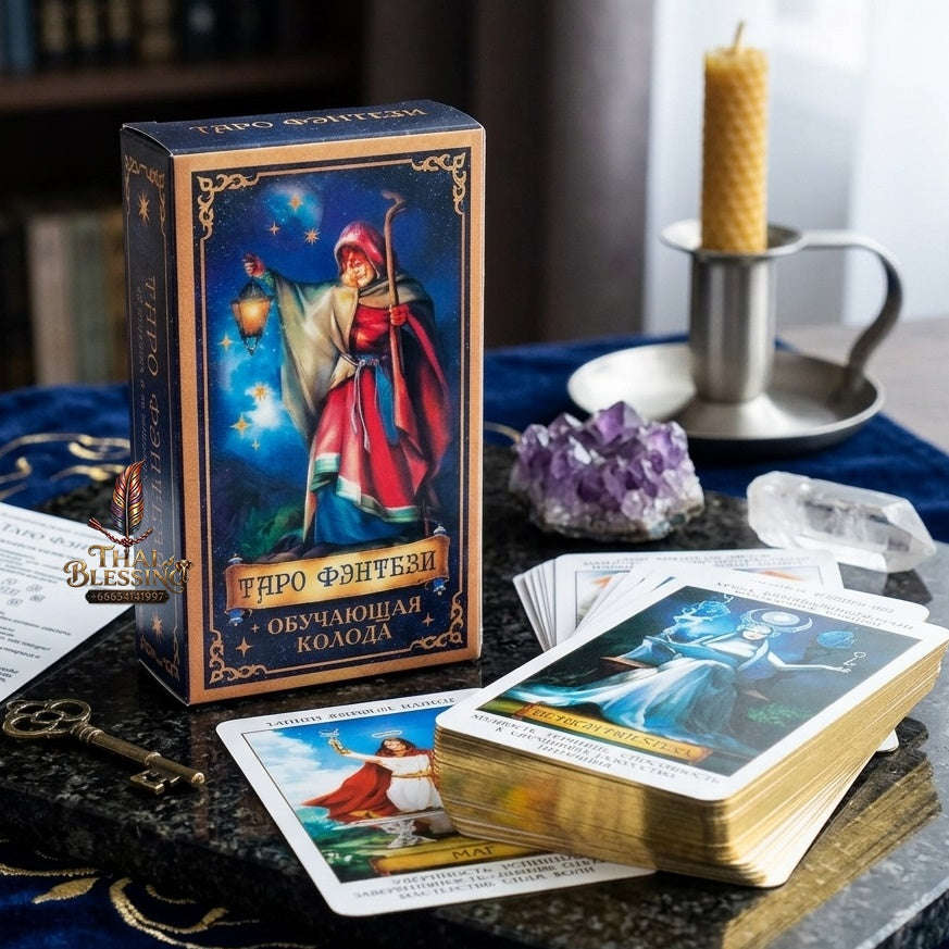 ✨ ТАРО ФЭНТЕЗИ Russian Version Tarot Cards: Fantasy Tarot Deck with Guide Book for Divination & Fortune Telling Card Game Thai Blessing Co By RURUECHA