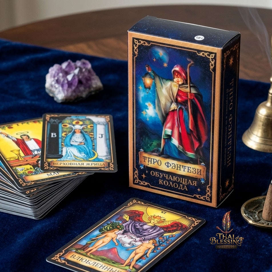 ✨ ТАРО ФЭНТЕЗИ Russian Version Tarot Cards: Fantasy Tarot Deck with Guide Book for Divination & Fortune Telling Card Game Thai Blessing Co By RURUECHA