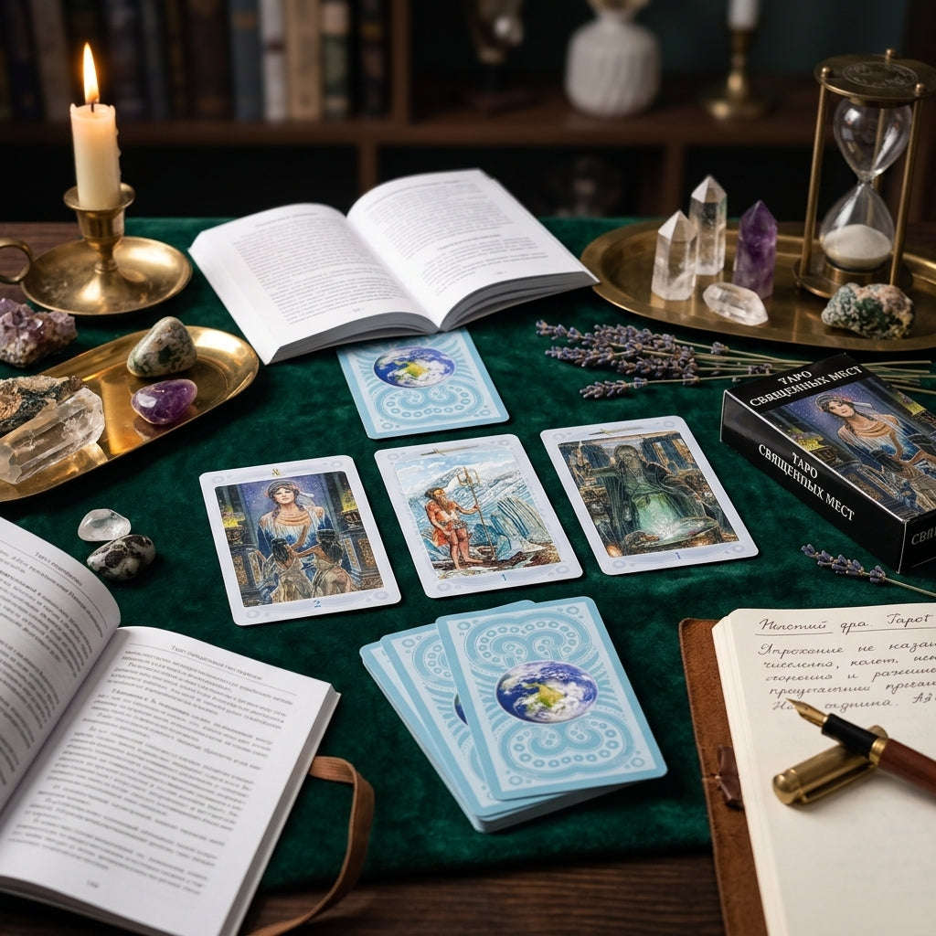 ✨ ТАРО СВЯЩЕННЫХ МЕСТ Russian Version Tarot Deck: 78 Cards Family Gathering Divination Game Cards Thai Blessing Co By RURUECHA