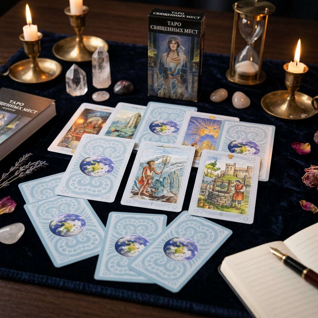 ✨ ТАРО СВЯЩЕННЫХ МЕСТ Russian Version Tarot Deck: 78 Cards Family Gathering Divination Game Cards Thai Blessing Co By RURUECHA