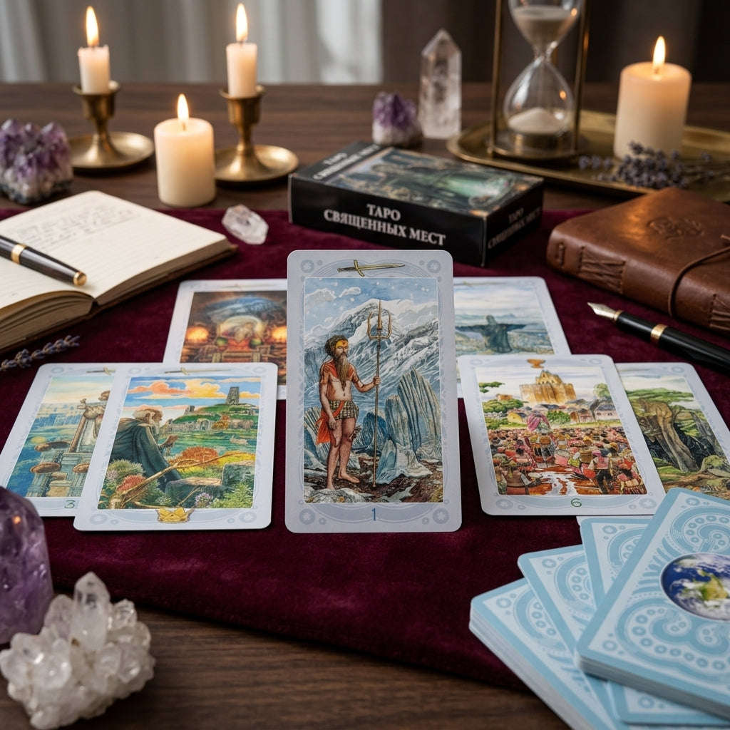 ✨ ТАРО СВЯЩЕННЫХ МЕСТ Russian Version Tarot Deck: 78 Cards Family Gathering Divination Game Cards Thai Blessing Co By RURUECHA