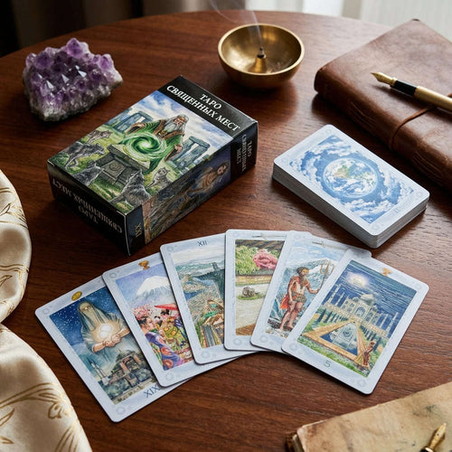 ✨ ТАРО СВЯЩЕННЫХ МЕСТ Russian Version Tarot Deck: 78 Cards Family Gathering Divination Game Cards Thai Blessing Co By RURUECHA