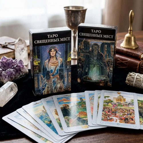 ✨ ТАРО СВЯЩЕННЫХ МЕСТ Russian Version Tarot Deck: 78 Cards Family Gathering Divination Game Cards Thai Blessing Co By RURUECHA