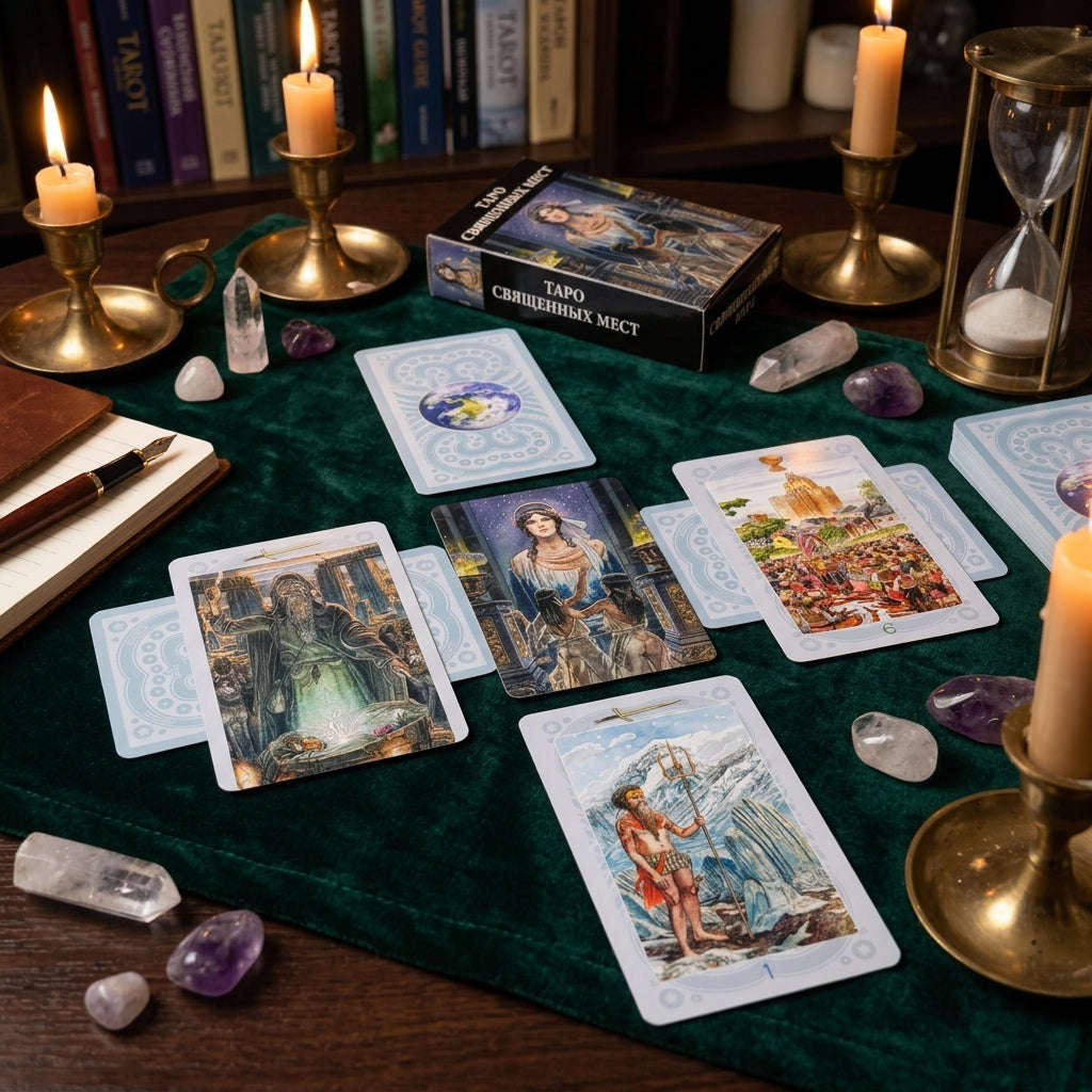 ✨ ТАРО СВЯЩЕННЫХ МЕСТ Russian Version Tarot Deck: 78 Cards Family Gathering Divination Game Cards Thai Blessing Co By RURUECHA