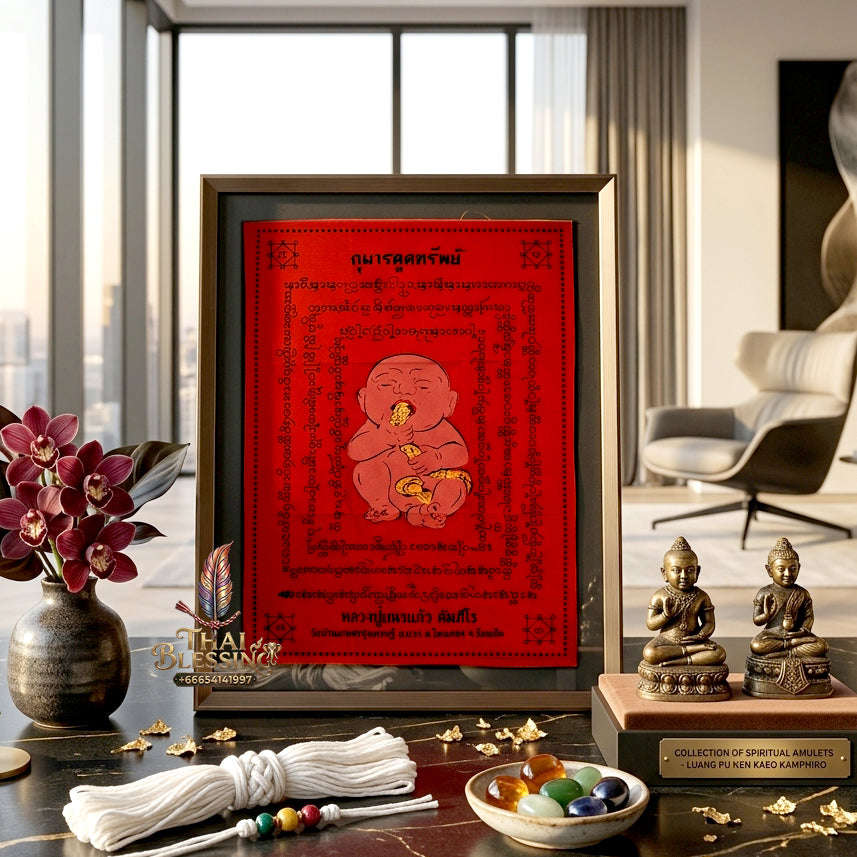 ✨👦💰 Sacred Celestial Youth Capital Catalyst Ynt Cloth - Luang Pu Nhen Kaeo 2011 Legacy Edition (14.5x10.5 Inches), Ultimate Inbound Traffic Generation & Liquidity Accumulation Matrix