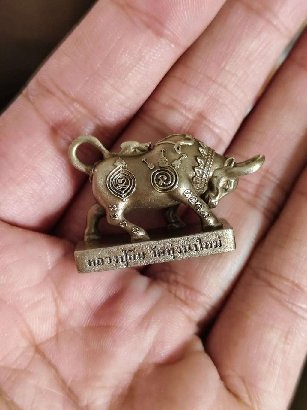 Sacred Fortune Buffalo Amulet for Abundance & Protection by Luang Pu Im, Wat Thung Na Mai