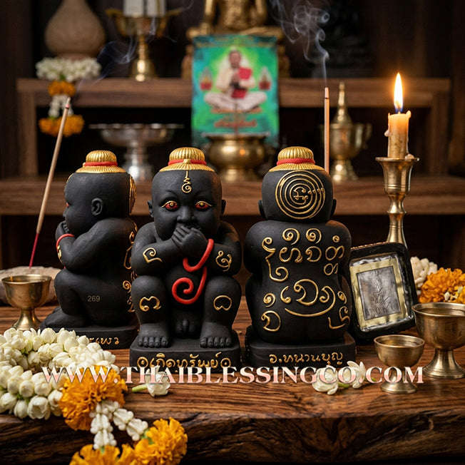 ✨🔥 Sacred "Kuman Dut Rok Koet Sap" (The Child Deity of Manifested Wealth) – Altar Statue: Arjan Nan Boon, Mahamon Sitthacharn (2025) – The High-Velocity Engine for Infinite Sustenance, Market Dominance, and Unstoppable Prosperity!