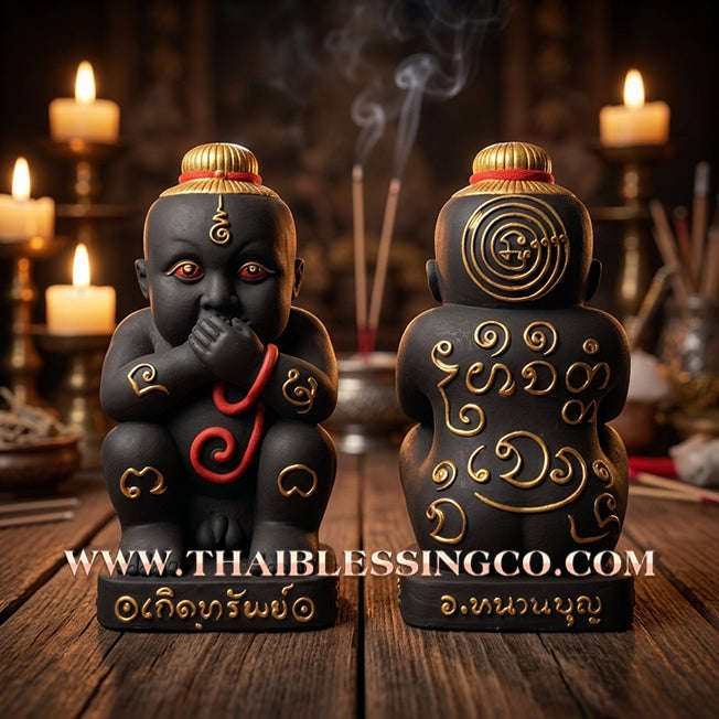 ✨🔥 Sacred "Kuman Dut Rok Koet Sap" (The Child Deity of Manifested Wealth) – Altar Statue: Arjan Nan Boon, Mahamon Sitthacharn (2025) – The High-Velocity Engine for Infinite Sustenance, Market Dominance, and Unstoppable Prosperity!