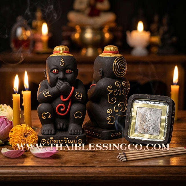 ✨🔥 Sacred "Kuman Dut Rok Koet Sap" (The Child Deity of Manifested Wealth) – Altar Statue: Arjan Nan Boon, Mahamon Sitthacharn (2025) – The High-Velocity Engine for Infinite Sustenance, Market Dominance, and Unstoppable Prosperity!