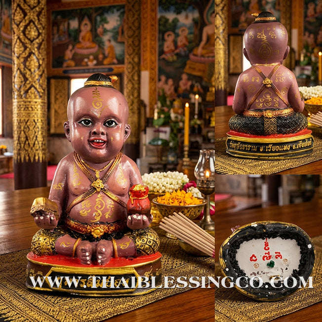 👶 Sacred "Kuman Som Poi" (Spirit Child of Divine Cleansing) – Altar Resin Edition: Som Wang (Fulfillment) Batch – Kruba Nong, Wat Uthai Tharam – The Divine Engine for Rapid Fulfillment, Purified Luck, and Unstoppable Life Elevation!