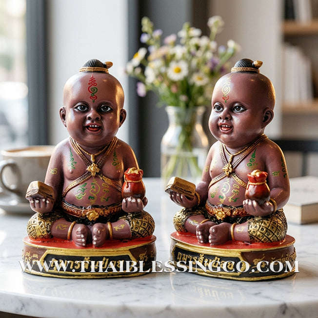 👶 Sacred "Kuman Som Poi" (Spirit Child of Divine Cleansing) – Altar Resin Edition: Som Wang (Fulfillment) Batch – Kruba Nong, Wat Uthai Tharam – The Divine Engine for Rapid Fulfillment, Purified Luck, and Unstoppable Life Elevation!