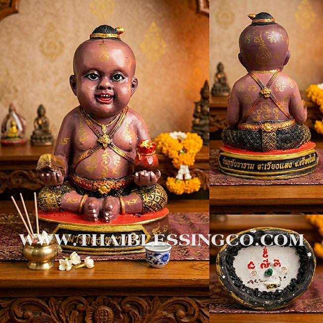 👶 Sacred "Kuman Som Poi" (Spirit Child of Divine Cleansing) – Altar Resin Edition: Som Wang (Fulfillment) Batch – Kruba Nong, Wat Uthai Tharam – The Divine Engine for Rapid Fulfillment, Purified Luck, and Unstoppable Life Elevation!
