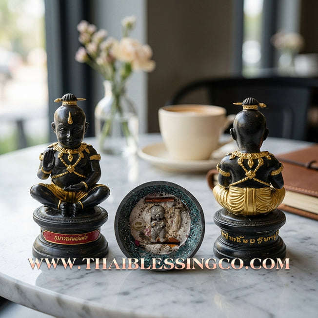 👦 Sacred "Kuman Thep Mongkhon" (The Celestial Auspicious Kumara) – Bucha Statue Edition: Luang Pu Nen Kaeo (2013) – The Divine Engine for Auspicious Wealth, Elite Commerce, and Sovereign Protection!