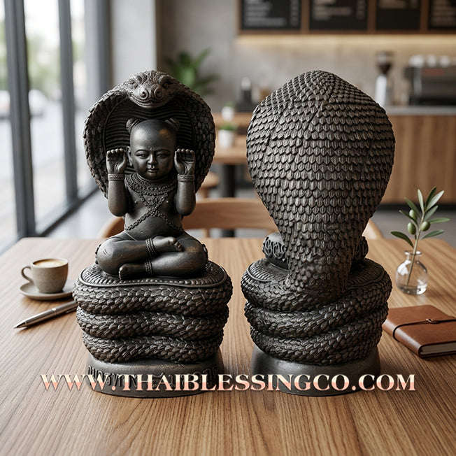 🔥 Sacred "Kuman Thong 4 Maha Phut" (The Four Elemental Spirits) – Obsidian Black Altar Edition: Luang Phor Khlaew, Wat Ruang Wet Mongkhon (2025) – The Ultimate Engine for Absolute Wealth, Sovereign Command, and Unstoppable Life Elevation!