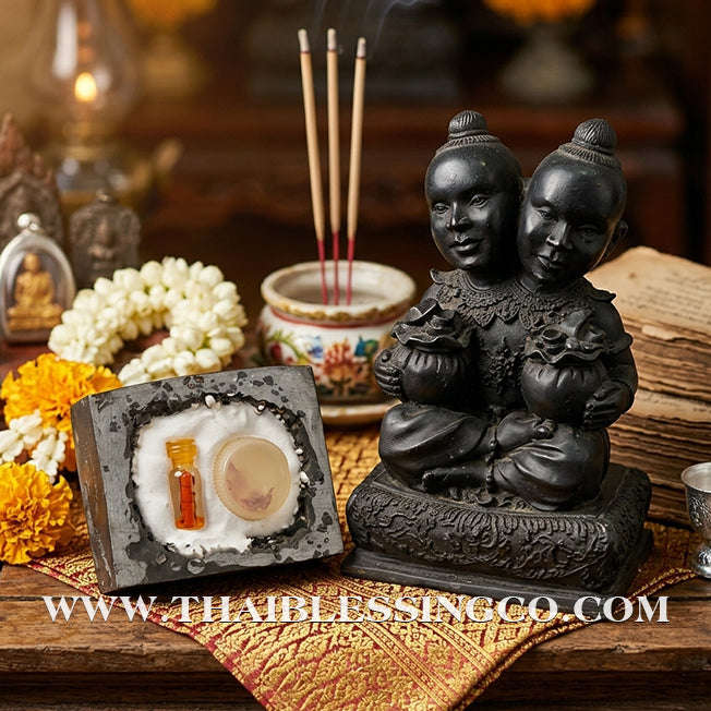 ✨🔥 Sacred "Kuman Thong Song Hua" (Dual-Headed Golden Child) – Mineral Ore Masterpiece: Luang Pho Samnao, Wat Pho Sangkho – The Divine Engine for Double Financial Capture, Strategic Dominance, and Unstoppable Life Elevation!
