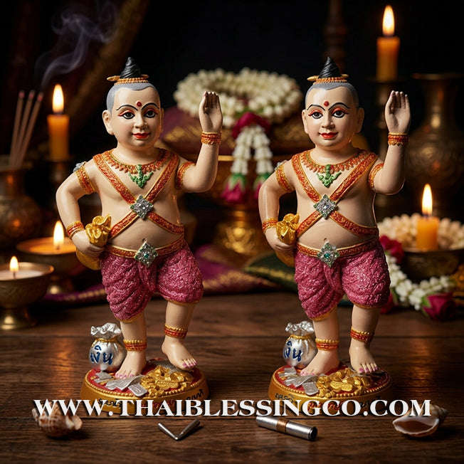 👦 Sacred "Kuman Thong" (The Golden Boy Spirit) – Painted Samrit Bronze Edition: The Grand Engine for Billionaire Success, Infinite Wealth, and Unstoppable Life Elevation!