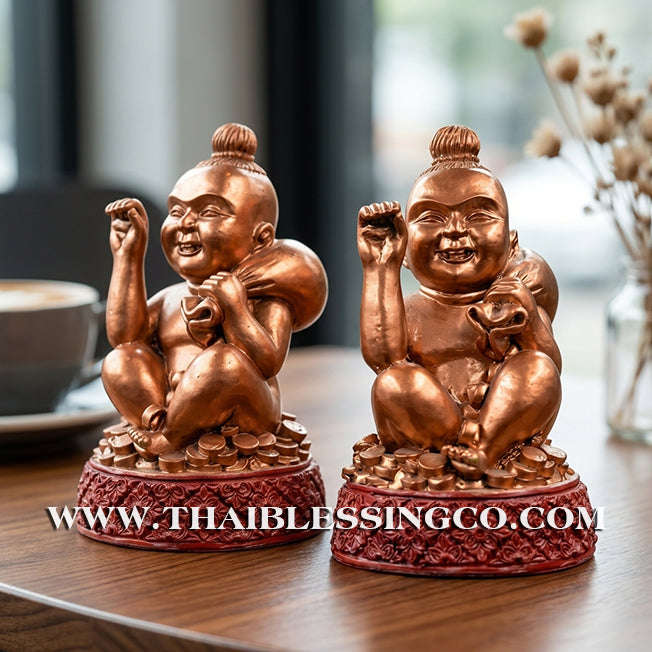 👦 Sacred "Kuman Thong" (The Golden Boy Spirit) – Prosperity Resin Altar Edition: Luang Por Klaew, Wat Ruang Wet Mongkhon (2014) – The Divine Engine for Commercial Dominance, Radiant Luck, and Unstoppable Life Elevation!