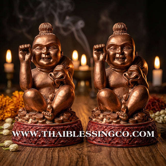 👦 Sacred "Kuman Thong" (The Golden Boy Spirit) – Prosperity Resin Altar Edition: Luang Por Klaew, Wat Ruang Wet Mongkhon (2014) – The Divine Engine for Commercial Dominance, Radiant Luck, and Unstoppable Life Elevation!