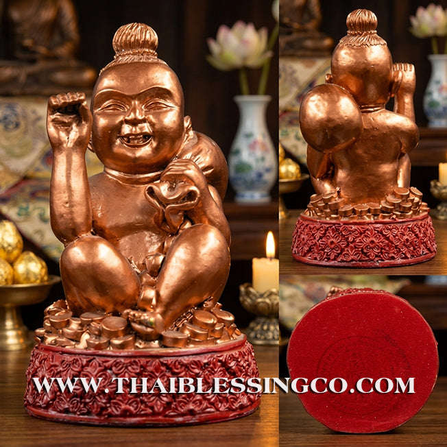 👦 Sacred "Kuman Thong" (The Golden Boy Spirit) – Prosperity Resin Altar Edition: Luang Por Klaew, Wat Ruang Wet Mongkhon (2014) – The Divine Engine for Commercial Dominance, Radiant Luck, and Unstoppable Life Elevation!