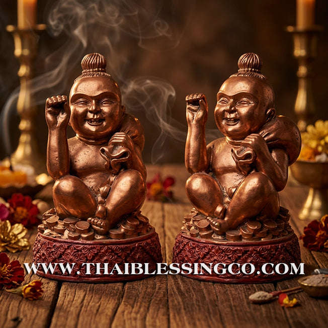 👦 Sacred "Kuman Thong" (The Golden Boy Spirit) – Prosperity Resin Altar Edition: Luang Por Klaew, Wat Ruang Wet Mongkhon (2014) – The Divine Engine for Commercial Dominance, Radiant Luck, and Unstoppable Life Elevation!
