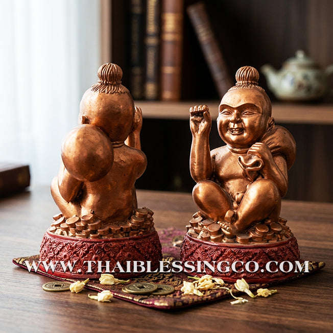👦 Sacred "Kuman Thong" (The Golden Boy Spirit) – Prosperity Resin Altar Edition: Luang Por Klaew, Wat Ruang Wet Mongkhon (2014) – The Divine Engine for Commercial Dominance, Radiant Luck, and Unstoppable Life Elevation!