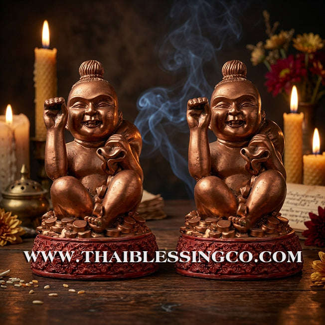👦 Sacred "Kuman Thong" (The Golden Boy Spirit) – Prosperity Resin Altar Edition: Luang Por Klaew, Wat Ruang Wet Mongkhon (2014) – The Divine Engine for Commercial Dominance, Radiant Luck, and Unstoppable Life Elevation!