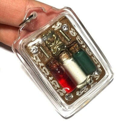 ✨ Sacred Locket Mae Bua Chao Sane (Bua Bangbai) - Gold Masterpiece Edition with Charm Takrud, Cemetery Wax & Maha Sane Herbs (2561 BE by Ajarn Suntorn Phueak Tiang) - Ultimate Seduction, Romantic Success & Wealth Magnet