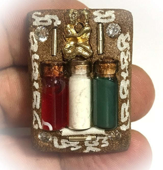 ✨ Sacred Locket Mae Bua Chao Sane (Bua Bangbai) - Gold Masterpiece Edition with Charm Takrud, Cemetery Wax & Maha Sane Herbs (2561 BE by Ajarn Suntorn Phueak Tiang) - Ultimate Seduction, Romantic Success & Wealth Magnet