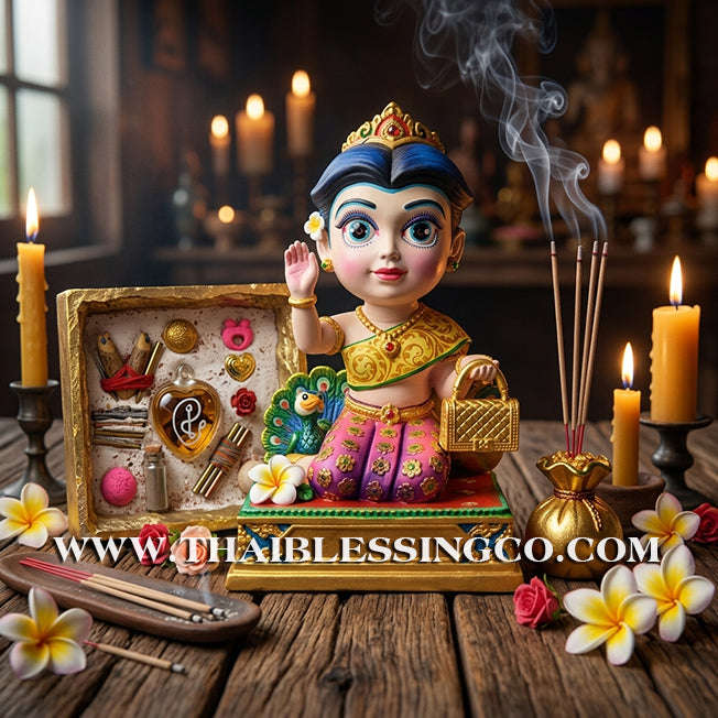 👸 Sacred "Mae Thong Mani" (The Goddess of Golden Wealth) – Painted Samrit Bronze Altar Edition: Kruba Tao, Wat Ubosot Ban Lao (2025) – The Divine Engine for Radiant Beauty, Infinite Wealth, and Unstoppable Life Elevation!