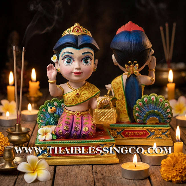 👸 Sacred "Mae Thong Mani" (The Goddess of Golden Wealth) – Painted Samrit Bronze Altar Edition: Kruba Tao, Wat Ubosot Ban Lao (2025) – The Divine Engine for Radiant Beauty, Infinite Wealth, and Unstoppable Life Elevation!