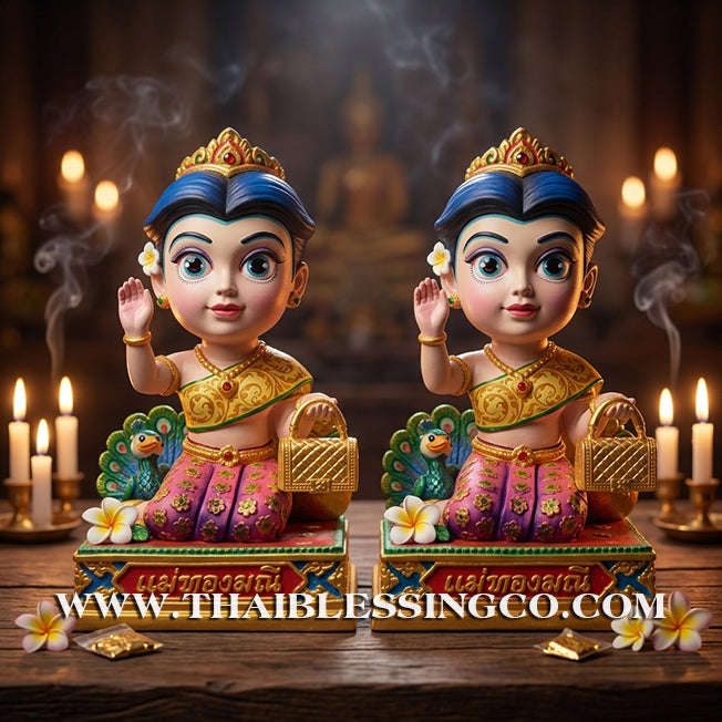 👸 Sacred "Mae Thong Mani" (The Goddess of Golden Wealth) – Painted Samrit Bronze Altar Edition: Kruba Tao, Wat Ubosot Ban Lao (2025) – The Divine Engine for Radiant Beauty, Infinite Wealth, and Unstoppable Life Elevation!