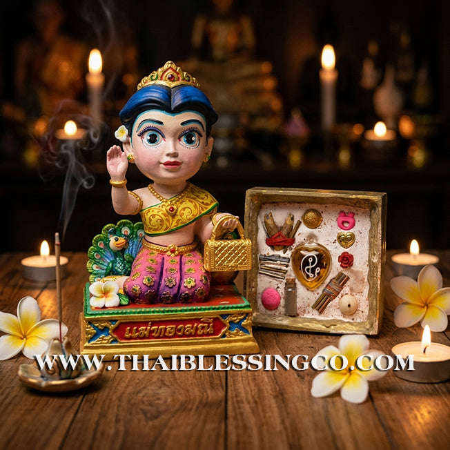 👸 Sacred "Mae Thong Mani" (The Goddess of Golden Wealth) – Painted Samrit Bronze Altar Edition: Kruba Tao, Wat Ubosot Ban Lao (2025) – The Divine Engine for Radiant Beauty, Infinite Wealth, and Unstoppable Life Elevation!