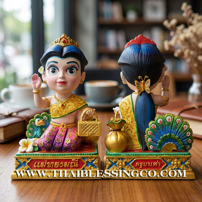 👸 Sacred "Mae Thong Mani" (The Goddess of Golden Wealth) – Painted Samrit Bronze Altar Edition: Kruba Tao, Wat Ubosot Ban Lao (2025) – The Divine Engine for Radiant Beauty, Infinite Wealth, and Unstoppable Life Elevation!