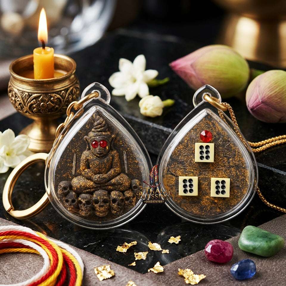 👻 Sacred "Ngang" (Love & Luck Spirit): Special Edition with Embedded Dice (Back) – Consecrated by Luang Pho Sam Chai, Wat Don Kradi (2014) Thai Blessing Co By RURUECHA