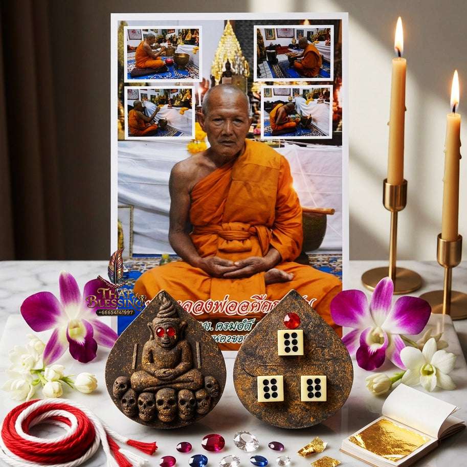 👻 Sacred "Ngang" (Love & Luck Spirit): Special Edition with Embedded Dice (Back) – Consecrated by Luang Pho Sam Chai, Wat Don Kradi (2014) Thai Blessing Co By RURUECHA