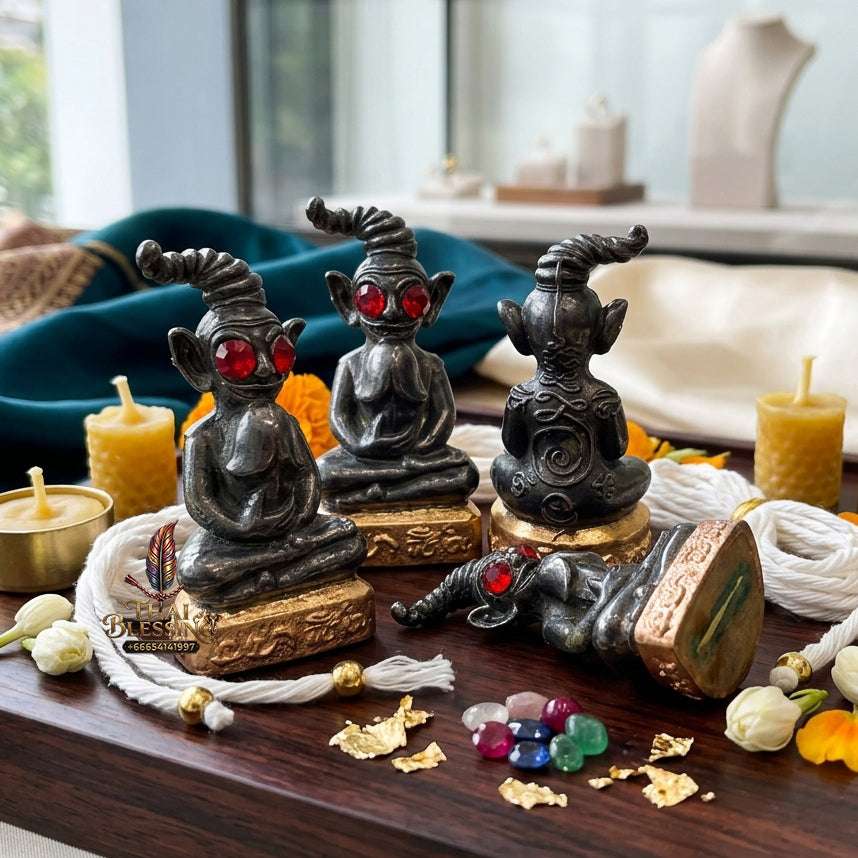 💰 Sacred "Phaya Ngang": "Khot Ruay" (Extremely Wealthy) Edition – Black Rhodium Body with Pink Gold (Nak) Base – Consecrated by Kruba Chokchai, Thung Nong Suea Dharma Sanctuary (2023) Thai Blessing Co By RURUECHA