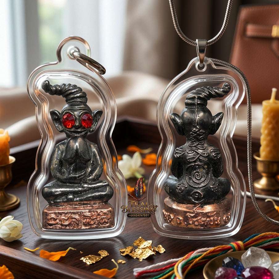 💰 Sacred "Phaya Ngang": "Khot Ruay" (Extremely Wealthy) Edition – Black Rhodium Body with Pink Gold (Nak) Base – Consecrated by Kruba Chokchai, Thung Nong Suea Dharma Sanctuary (2023) Thai Blessing Co By RURUECHA