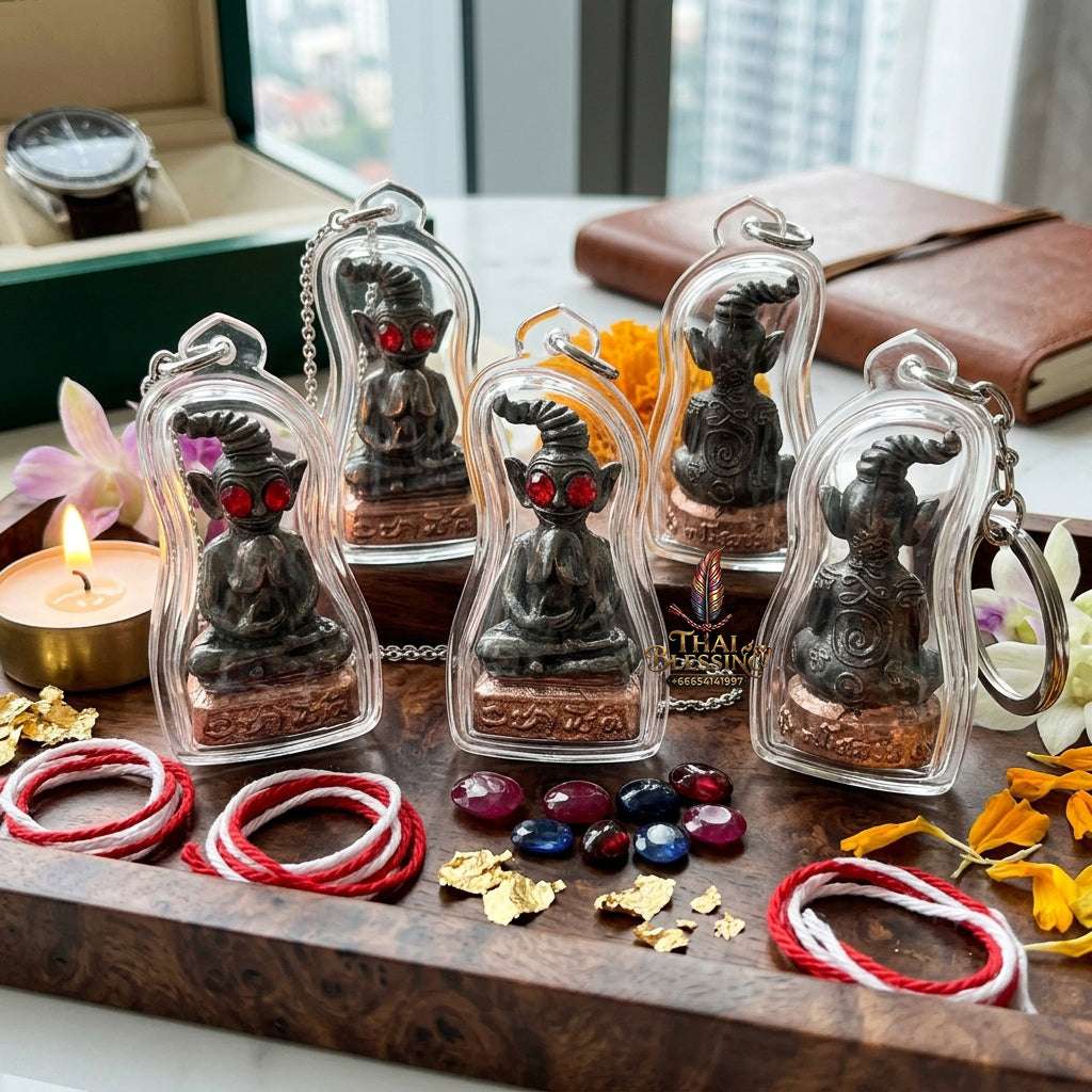 💰 Sacred "Phaya Ngang": "Khot Ruay" (Extremely Wealthy) Edition – Black Rhodium Body with Pink Gold (Nak) Base – Consecrated by Kruba Chokchai, Thung Nong Suea Dharma Sanctuary (2023) Thai Blessing Co By RURUECHA