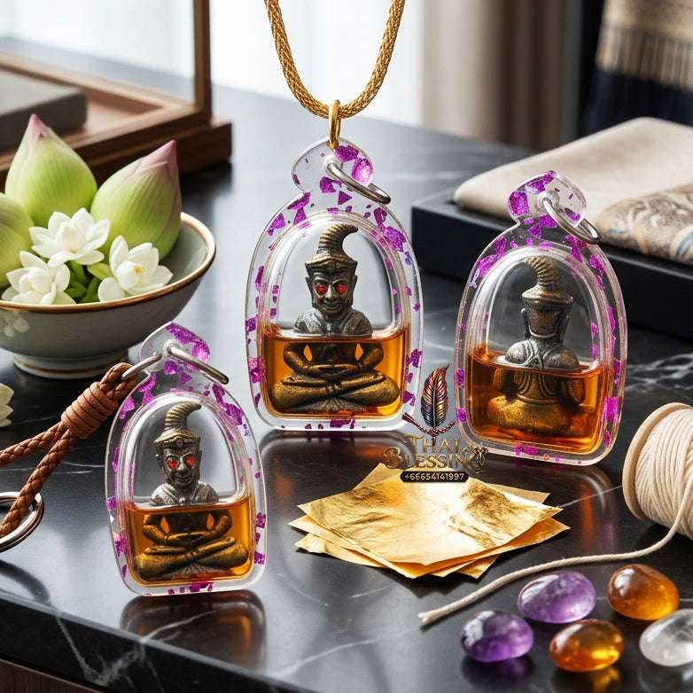 ✨ Sacred "Phaya Ngang Khot Saneh" (Supreme Seduction Ngang): "Maha Phoot" Alloy Edition, Encased in "Mae Hong Thip" Occult Oil – Consecrated by Kruba Baeng, Wat Ban Tanod (2026) Thai Blessing Co By RURUECHA