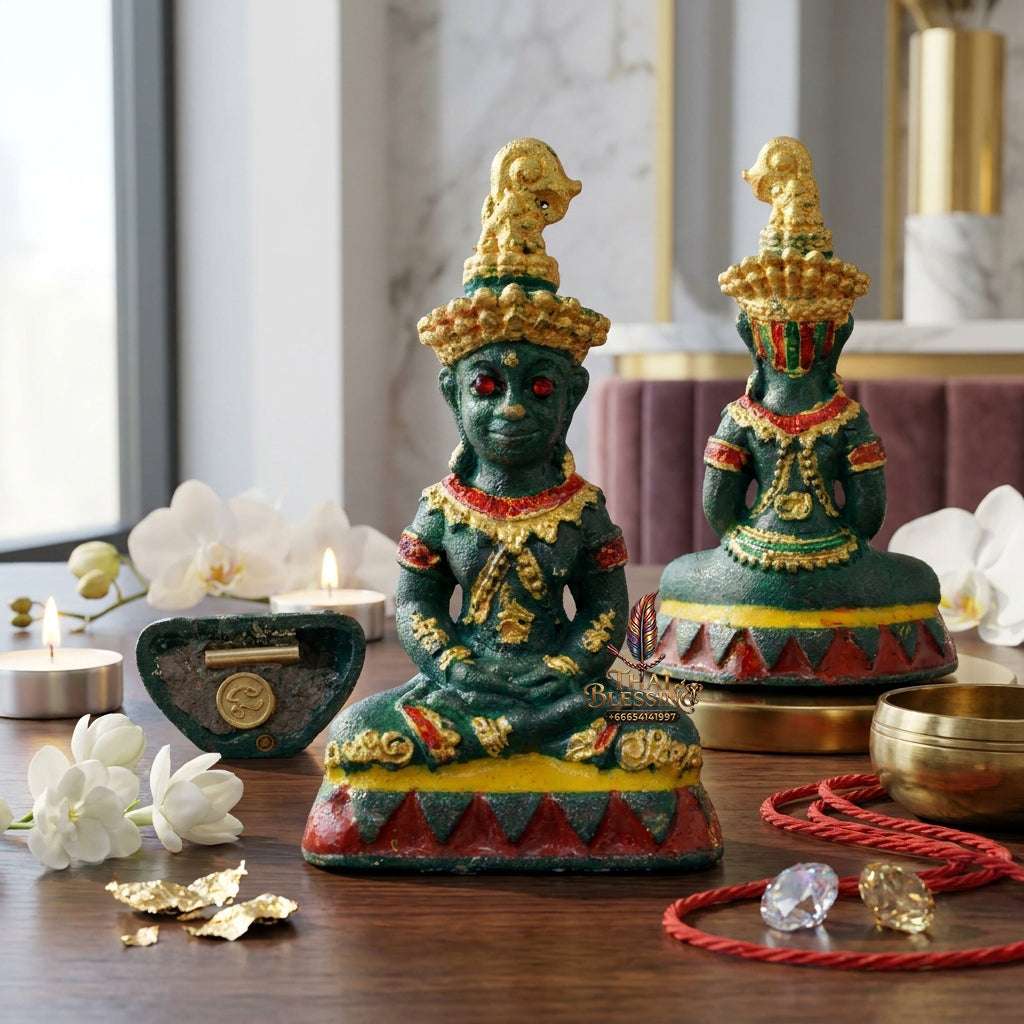 ✨ Sacred "Phaya Ngang Sap Saneh" (Wealth & Seduction Ngang): Ancient Patina Bronze Alloy – Consecrated by Luang Phor Mian, Wat Ban Ja Niang (2023) Thai Blessing Co By RURUECHA