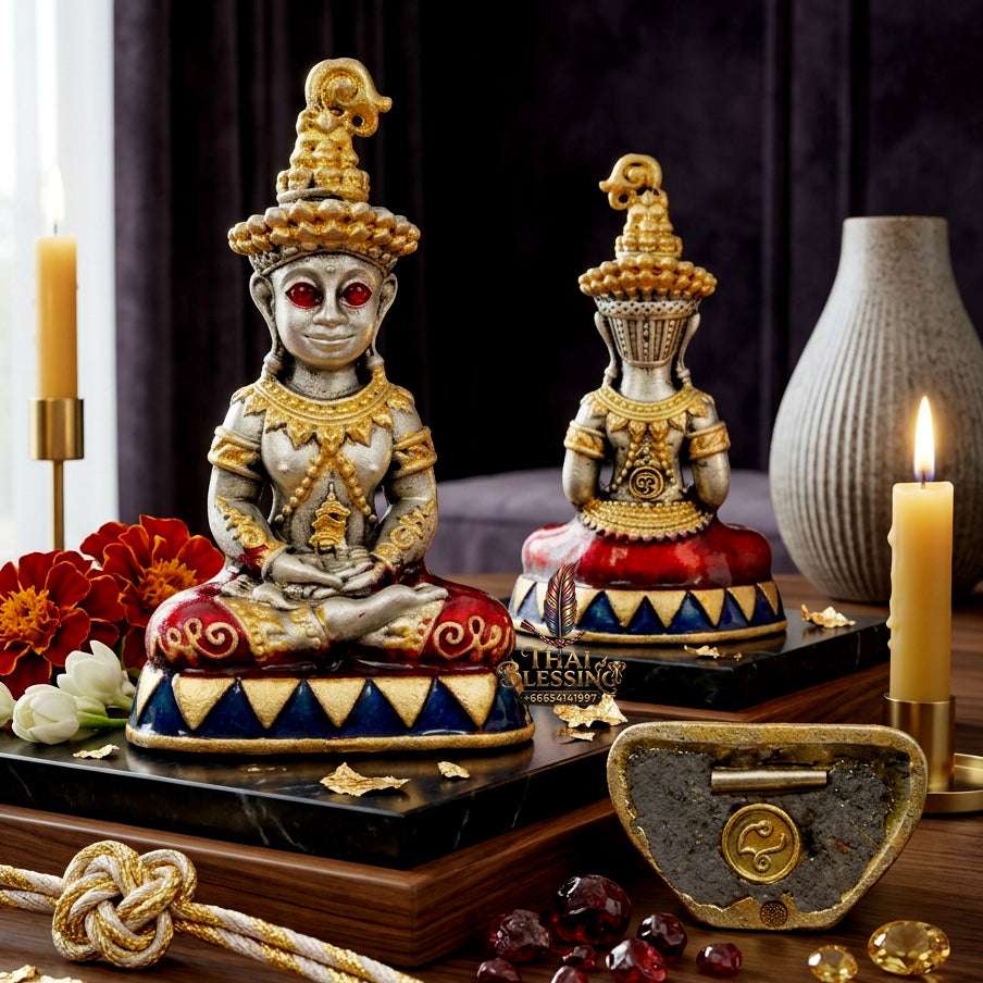 ✨ Sacred "Phaya Ngang Sap Saneha" (The Wealth & Seduction Ngang): Satin Silver Bronze Edition – Consecrated by Luang Phor Mian, Wat Ban Ja Niang (2023) Thai Blessing Co By RURUECHA