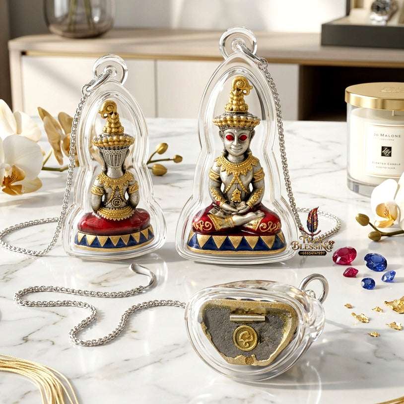 ✨ Sacred "Phaya Ngang Sap Saneha" (The Wealth & Seduction Ngang): Satin Silver Bronze Edition – Consecrated by Luang Phor Mian, Wat Ban Ja Niang (2023) Thai Blessing Co By RURUECHA