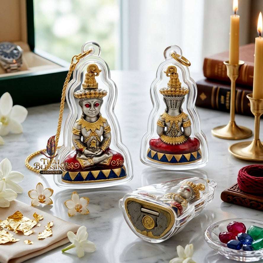 ✨ Sacred "Phaya Ngang Sap Saneha" (The Wealth & Seduction Ngang): Satin Silver Bronze Edition – Consecrated by Luang Phor Mian, Wat Ban Ja Niang (2023) Thai Blessing Co By RURUECHA