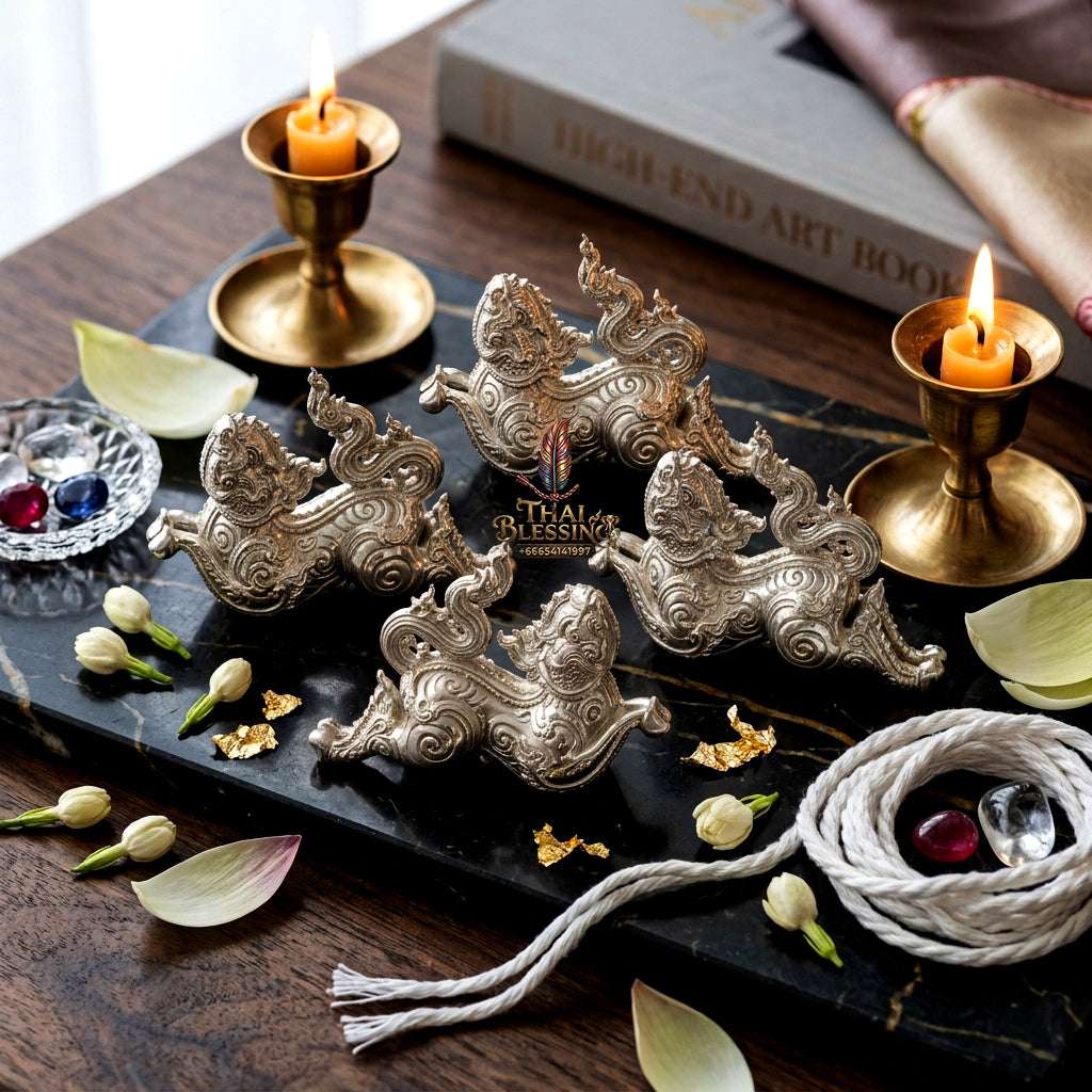 ✨ Sacred "Phet Phaya Thon" (Celestial Spirit of Love): Alpaca Silver Edition – Consecrated by Luang Phor Sa-ne, Wat Chiang Khang (2017) Thai Blessing Co By RURUECHA