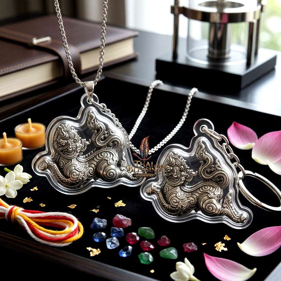 ✨ Sacred "Phet Phaya Thon" (Celestial Spirit of Love): Alpaca Silver Edition – Consecrated by Luang Phor Sa-ne, Wat Chiang Khang (2017) Thai Blessing Co By RURUECHA