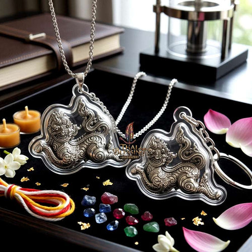 ✨ Sacred "Phet Phaya Thon" (Celestial Spirit of Love): Alpaca Silver Edition – Consecrated by Luang Phor Sa-ne, Wat Chiang Khang (2017) Thai Blessing Co By RURUECHA